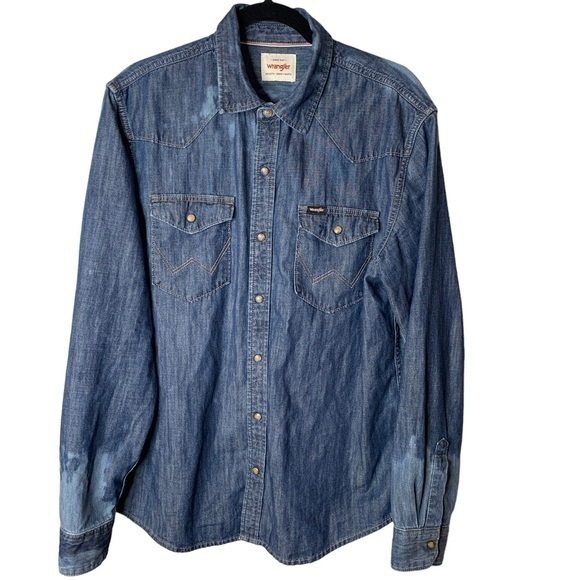 Wrangler Denim‎ Snap Button Shirt Size (No Tag) - Picture 7 of 9